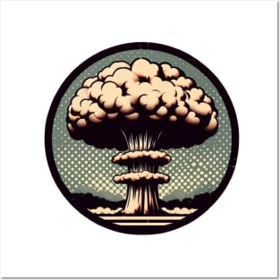 mushroom cloud bomb vintage Posters and Art